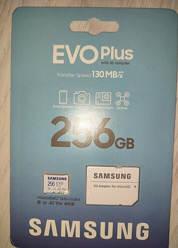Samsung 256 gb microSD hafıza kartı