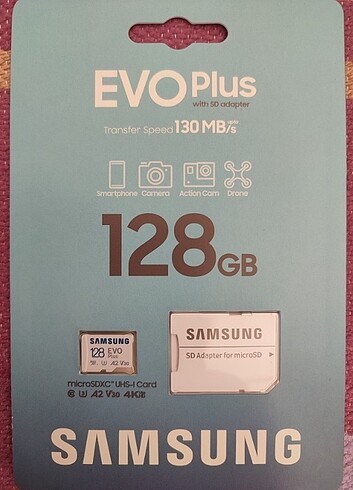 Samsung 128 gb microSD hafıza, kartı