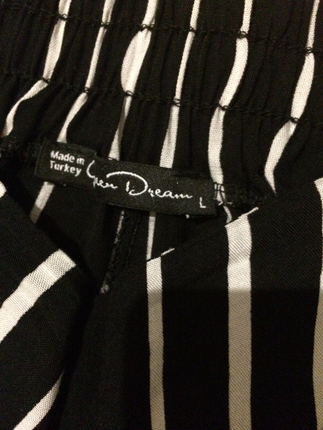 Markasız Ürün Çizgili siyah beyaz salaş pantolon 
