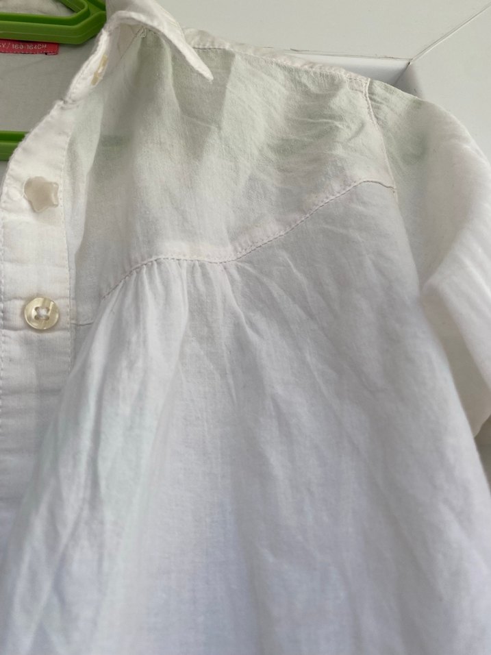 Kadın Beyaz Keten Uzun Kollu Gömlek - Görsel 3