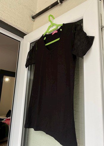 2 adet Dantelli Siyah Kısa Kollu Tişört - Görsel 3