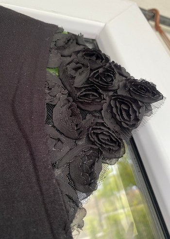 2 adet Dantelli Siyah Kısa Kollu Tişört - Görsel 8