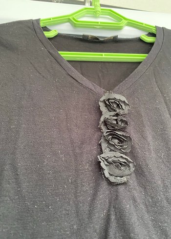 2 adet Dantelli Siyah Kısa Kollu Tişört - Görsel 9