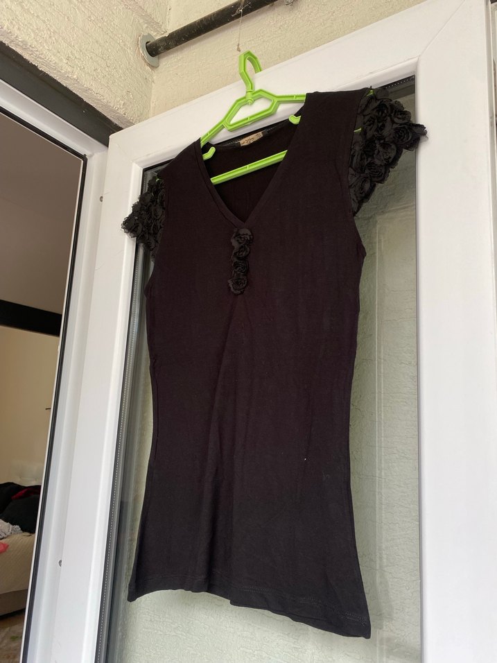 2 adet Dantelli Siyah  Kısa Kollu Tişört - Görsel 5