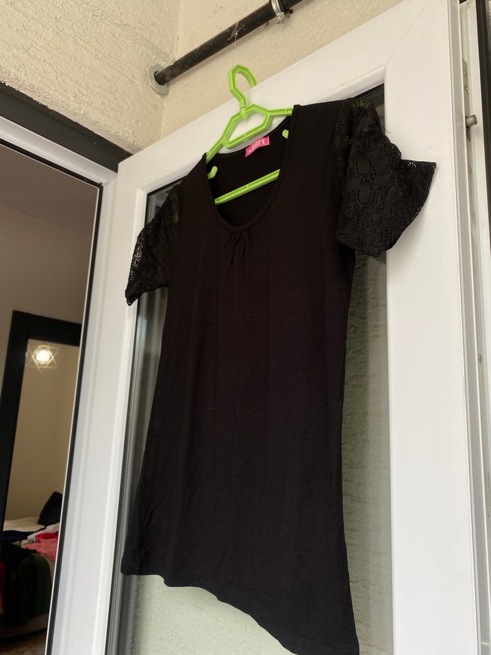 2 adet Dantelli Siyah  Kısa Kollu Tişört - Görsel 3