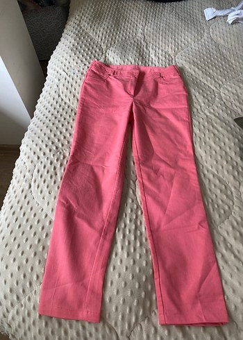 Pembe kot Kumaş Kadın Pantolon - Görsel 2