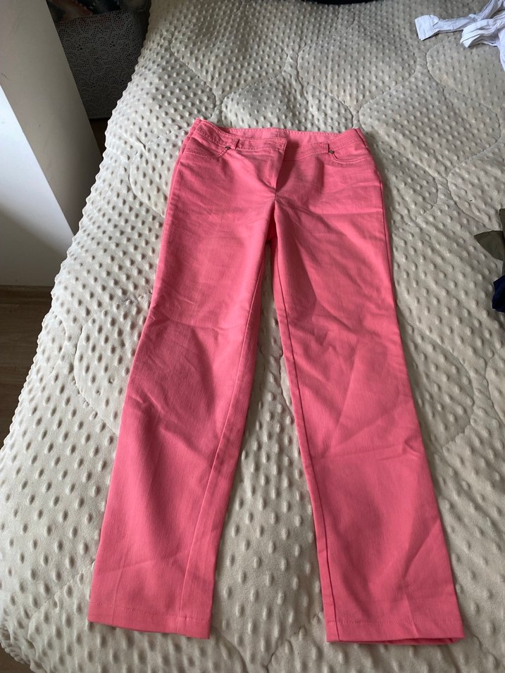 Pembe kot Kumaş Kadın Pantolon - Görsel 2