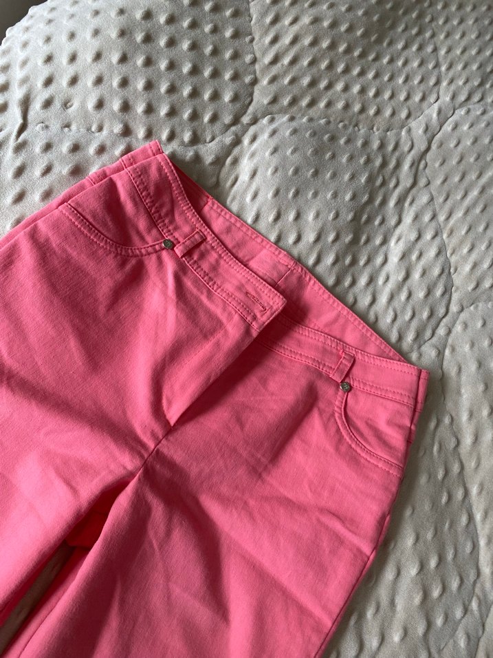 Pembe kot Kumaş Kadın Pantolon - Görsel 3