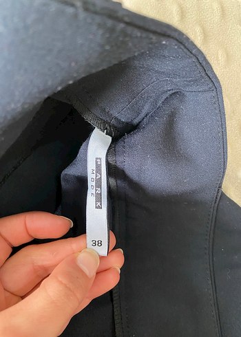 Siyah Pilili Kadın Kumaş Pantolon - Görsel 5