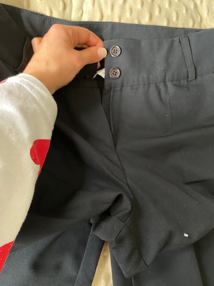 Siyah Pilili Kadın Kumaş Pantolon - Görsel 4