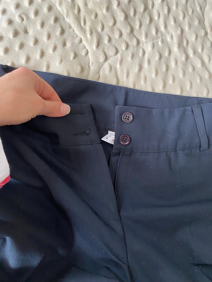 Siyah Pilili Kadın Kumaş Pantolon - Görsel 3