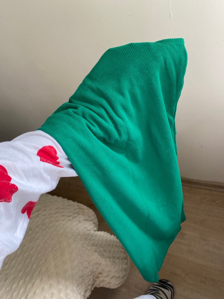 Yeşil sıfır kol yazlık  Kadın Elbise - Görsel 2