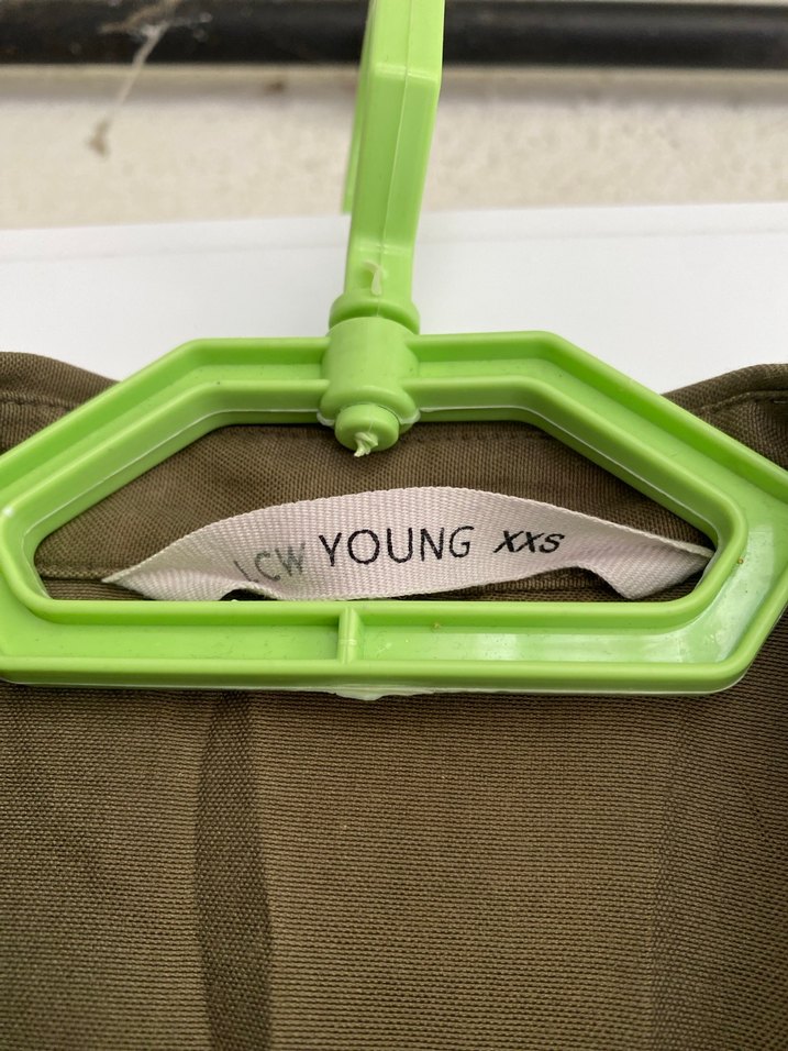 Haki  Uzun Kollu Düğmeli Keten Gömlek - Görsel 5