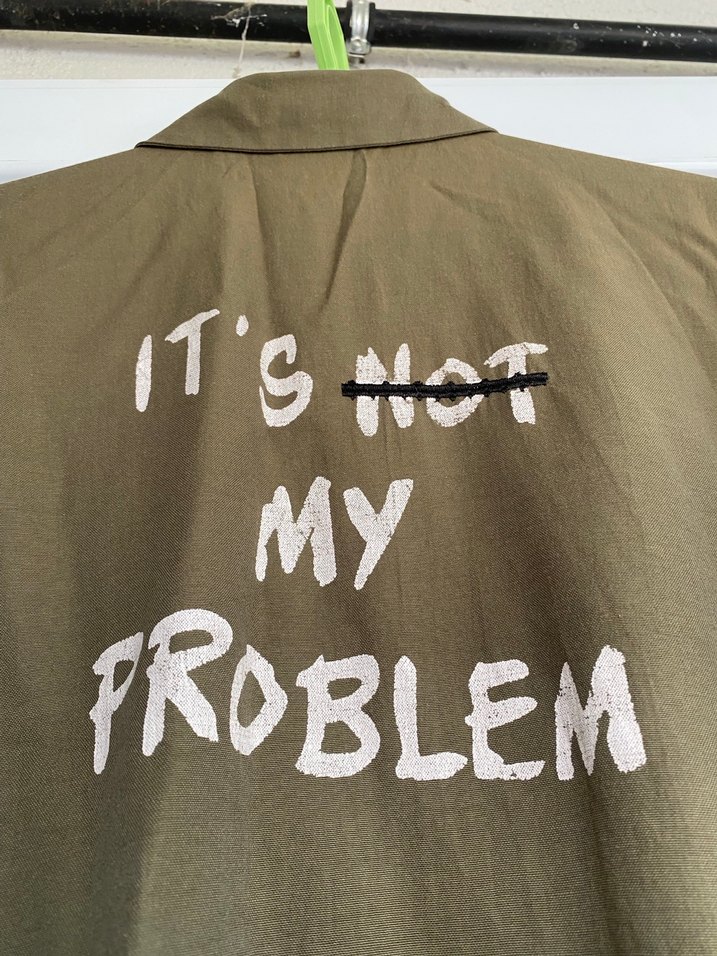 Haki  Uzun Kollu Düğmeli Keten Gömlek - Görsel 2