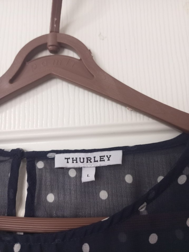 Lacivert Puantiyeli Kadın Bluz - Görsel 2