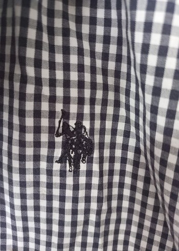 US Polo Mavi Gömlek, Uzun Kollu, Düğmeli, Keten - Görsel 3