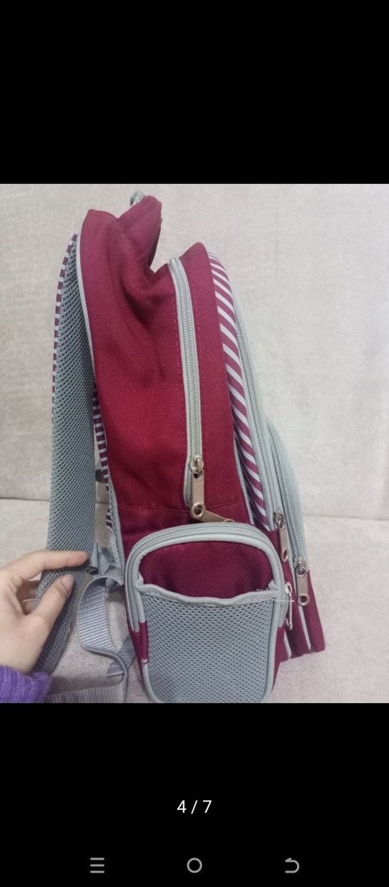 Bordo-Gri Çocuk Okul Çantası BiLFEN - Görsel 4