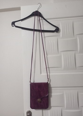 Mor Süet Kadın Çanta Tokalı - Görsel 4