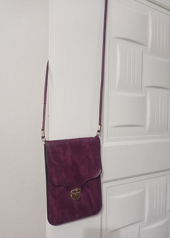 Mor Süet Kadın Çanta Tokalı - Görsel 3