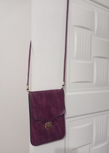 Mor Süet Kadın Çanta Tokalı - Görsel 2