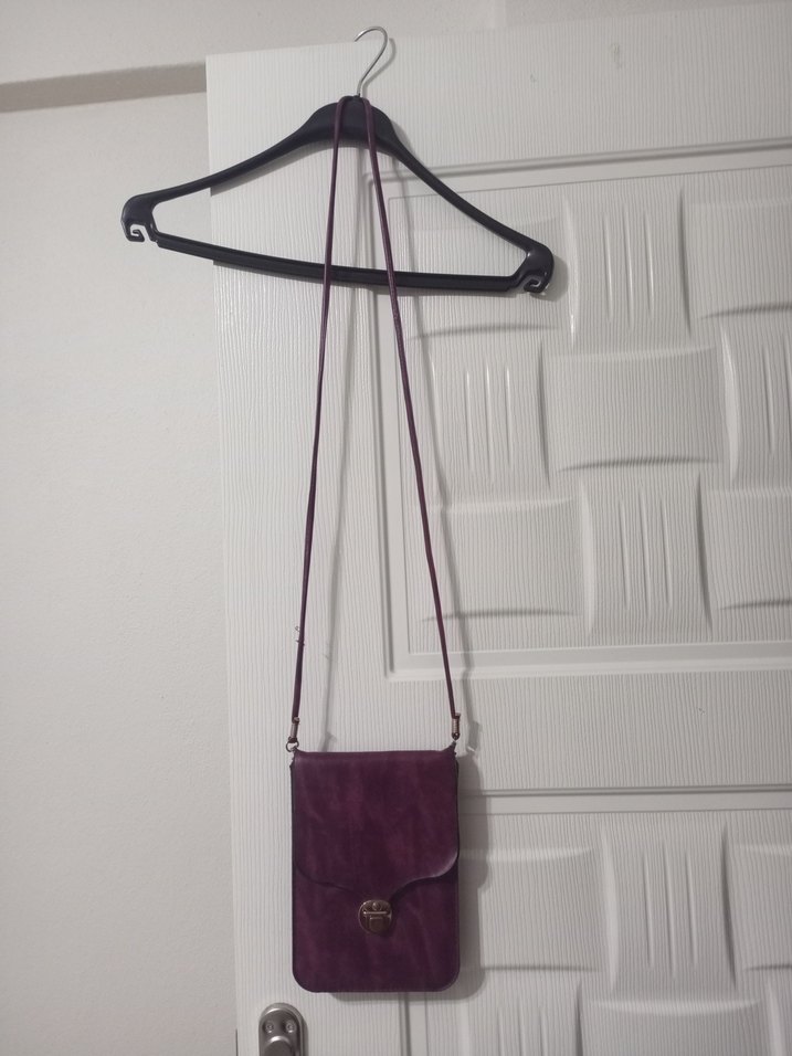 Mor Süet Kadın Çanta Tokalı - Görsel 4