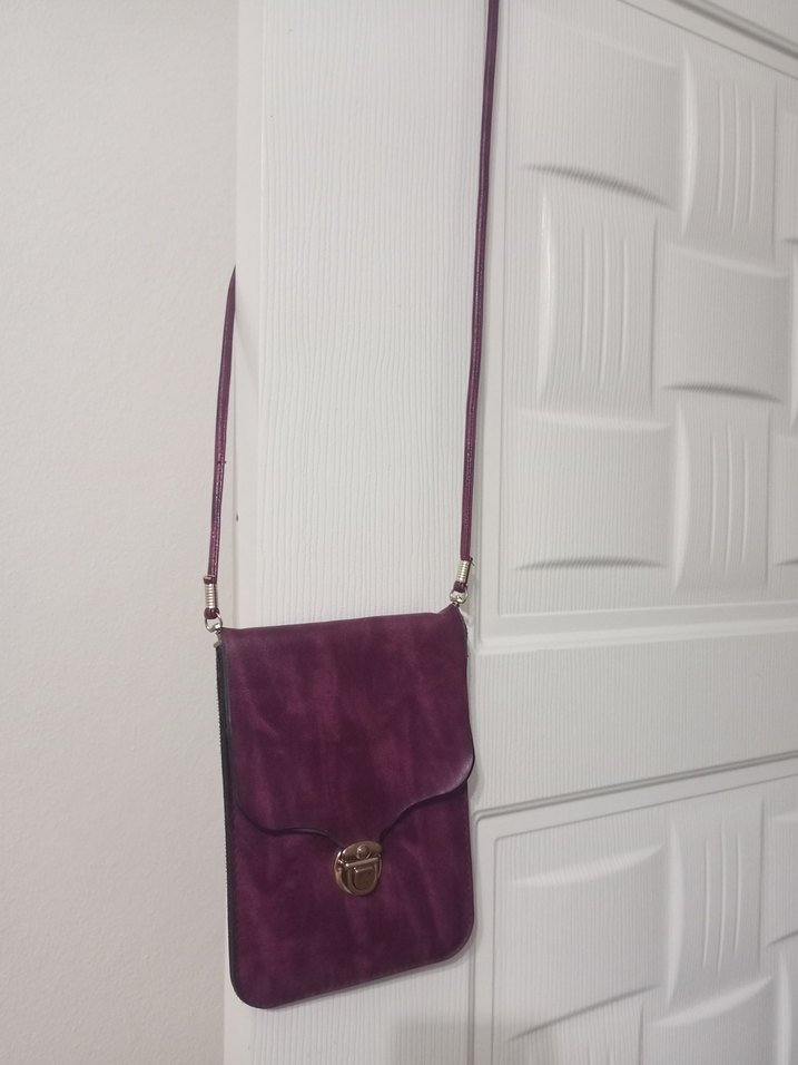 Mor Süet Kadın Çanta Tokalı - Görsel 3