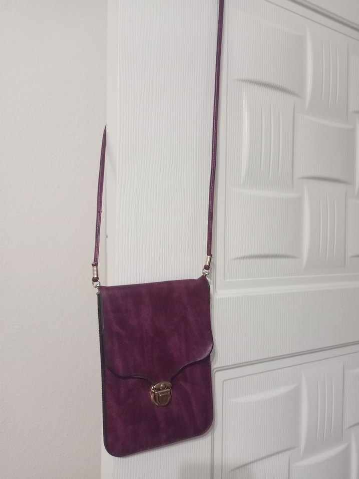 Mor Süet Kadın Çanta Tokalı - Görsel 2