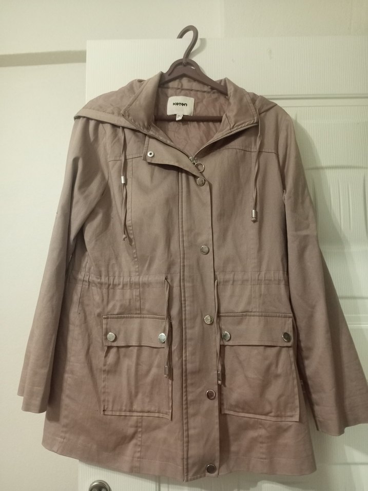 Bej Kadın Süet Midi Ceket - Görsel 4