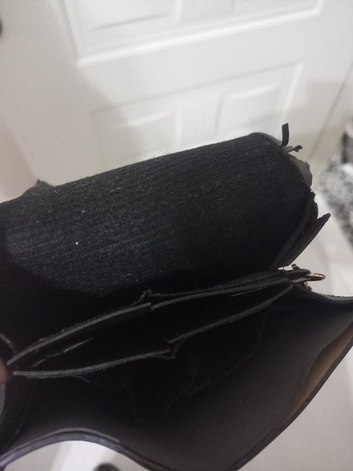 Kemer Tokalı Siyah Deri Kadın Çanta - Görsel 4