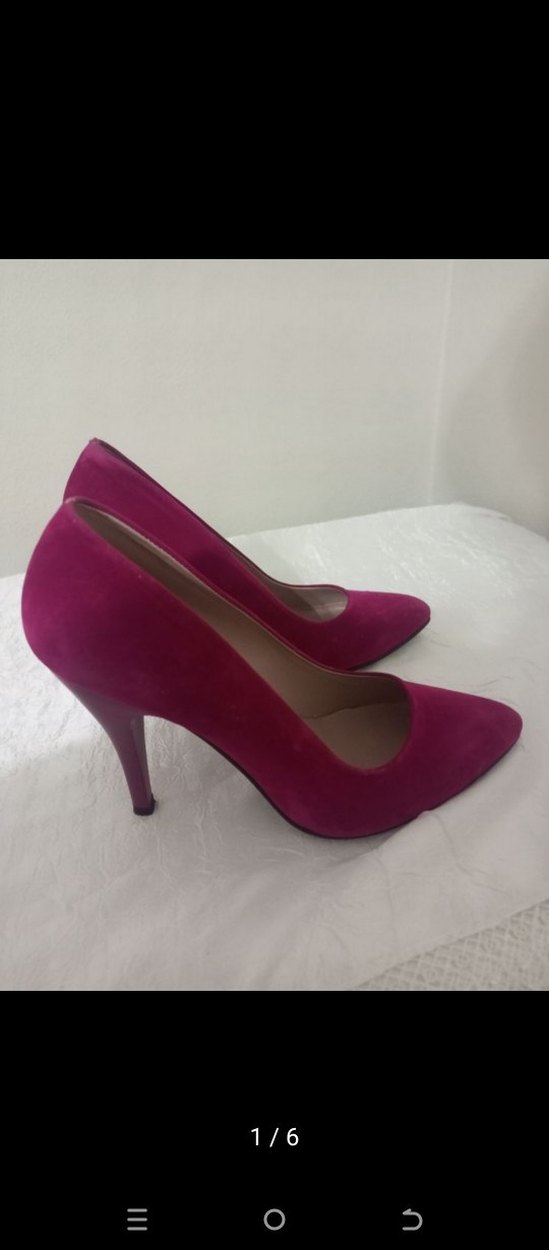 Pembe Süet Stiletto Kadın Topuklu Ayakkabı - Görsel 2