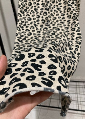 m Beden kahverengi Renk Leopar Desenli Rahat Kadın Pijama Takımı