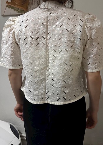 Beyaz Dantel Kısa Kollu Bolero - Görsel 2