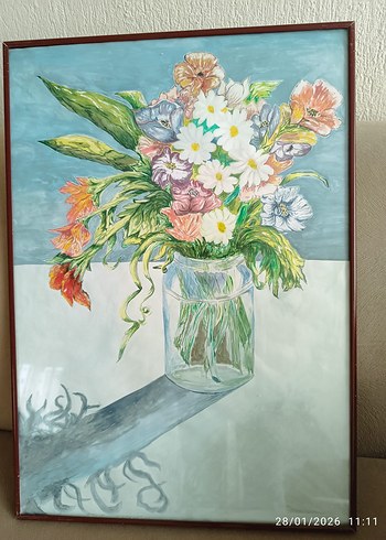 El Yapımı Çiçek Buketi Tablosu - Görsel 2