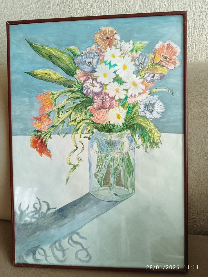 El Yapımı Çiçek Buketi Tablosu - Görsel 2