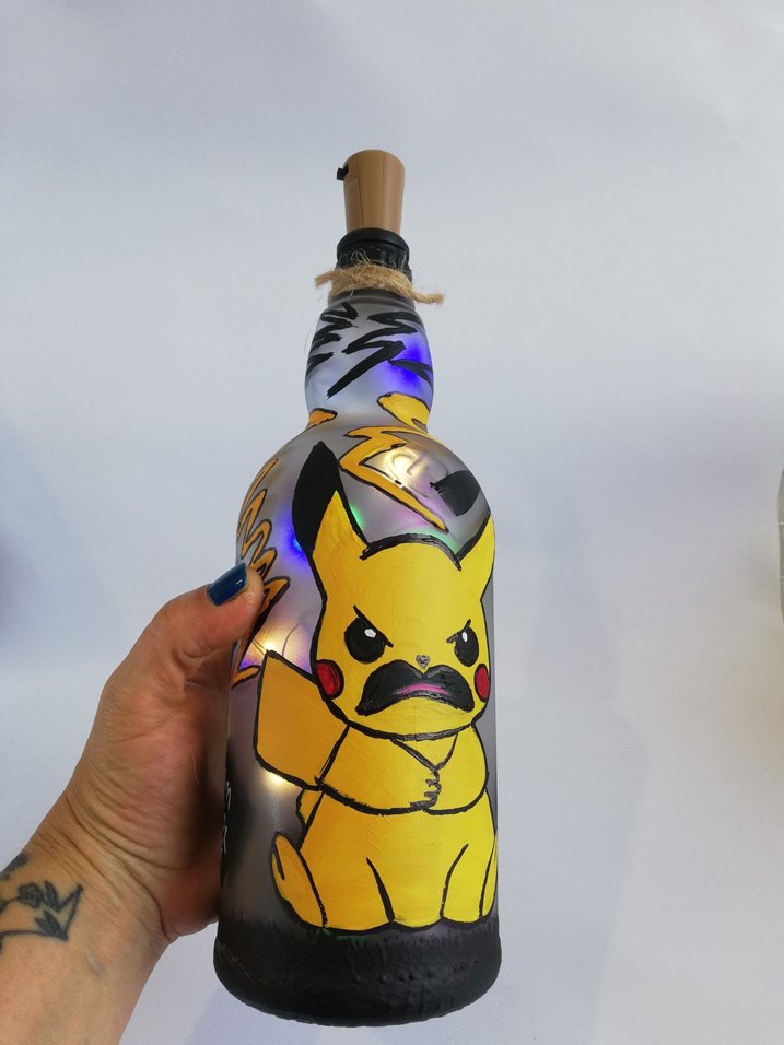 Pikachu el boyama şişe aydınlatıcı - Görsel 2