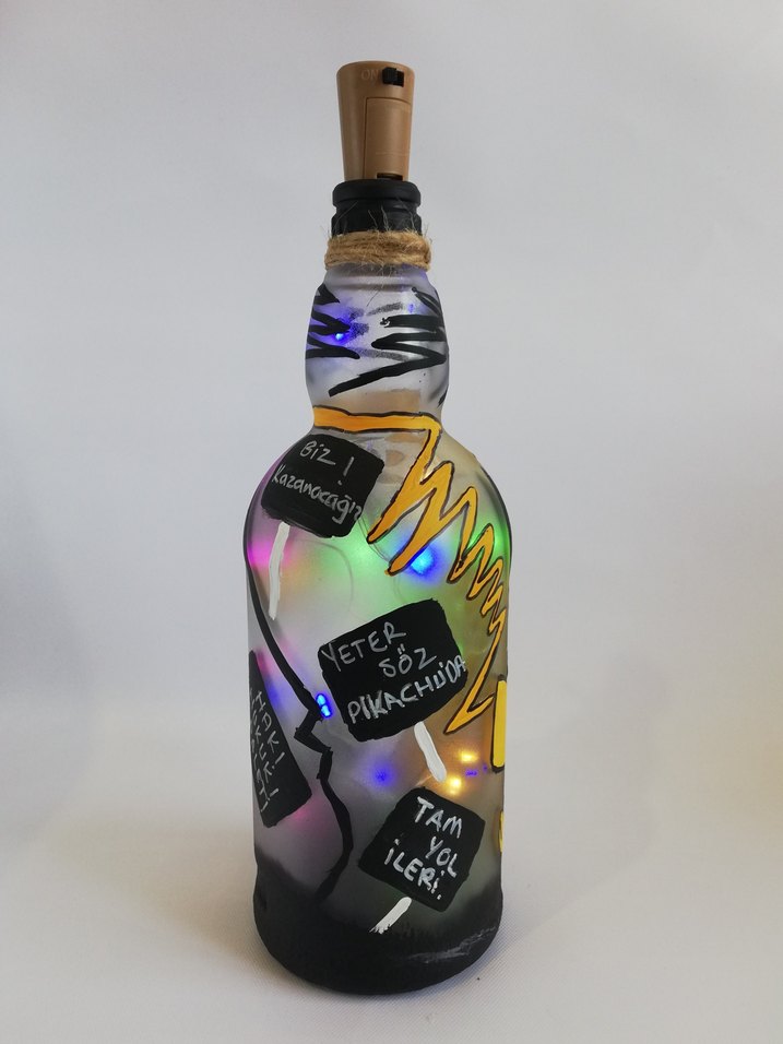 Pikachu el boyama şişe aydınlatıcı - Görsel 5