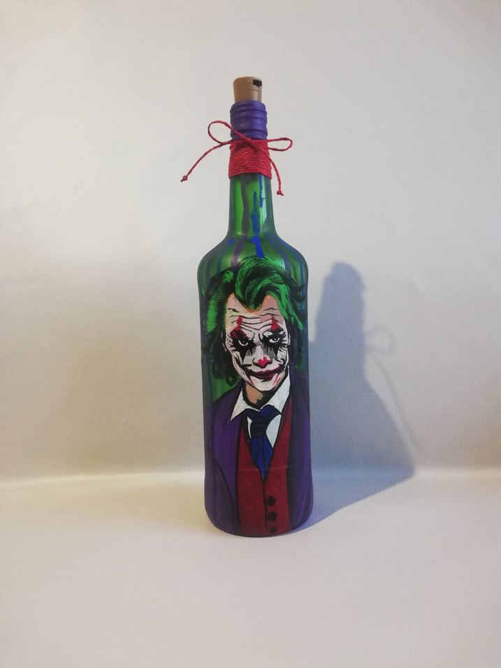 Joker Temalı Dekoratif ışıklı şişe - Görsel 2