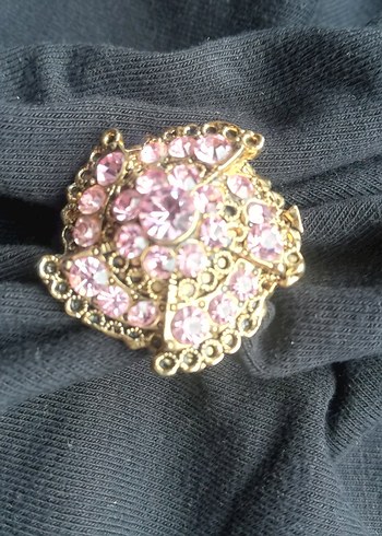 Pembe Payetli İşlemeli Kadın Yüzük - Görsel 6