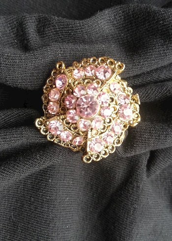 Pembe Payetli İşlemeli Kadın Yüzük - Görsel 3