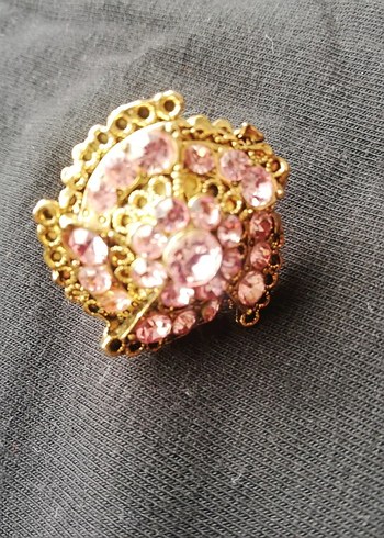 Pembe Payetli İşlemeli Kadın Yüzük - Görsel 2