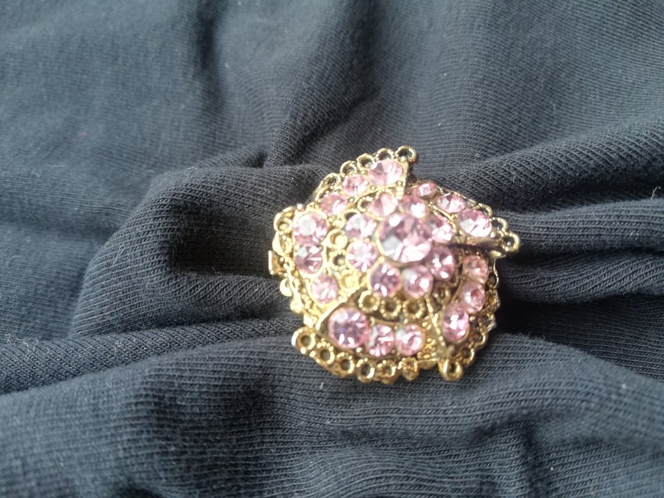 Pembe Payetli İşlemeli Kadın Yüzük - Görsel 5