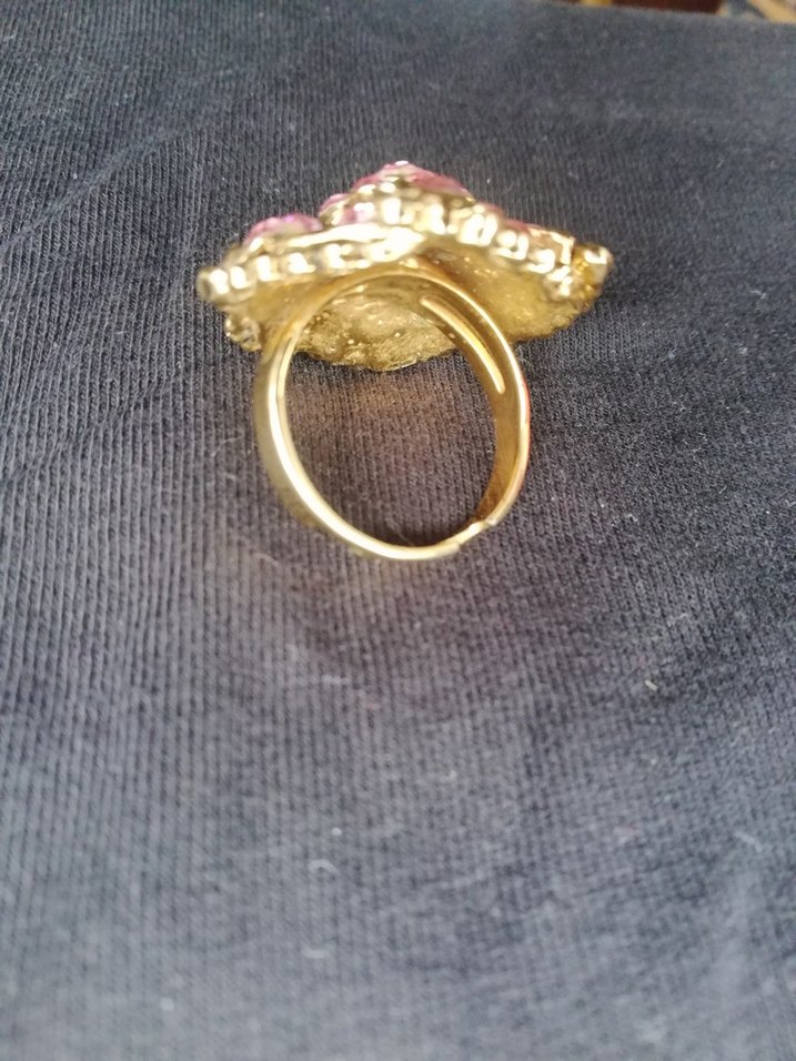 Pembe Payetli İşlemeli Kadın Yüzük - Görsel 4
