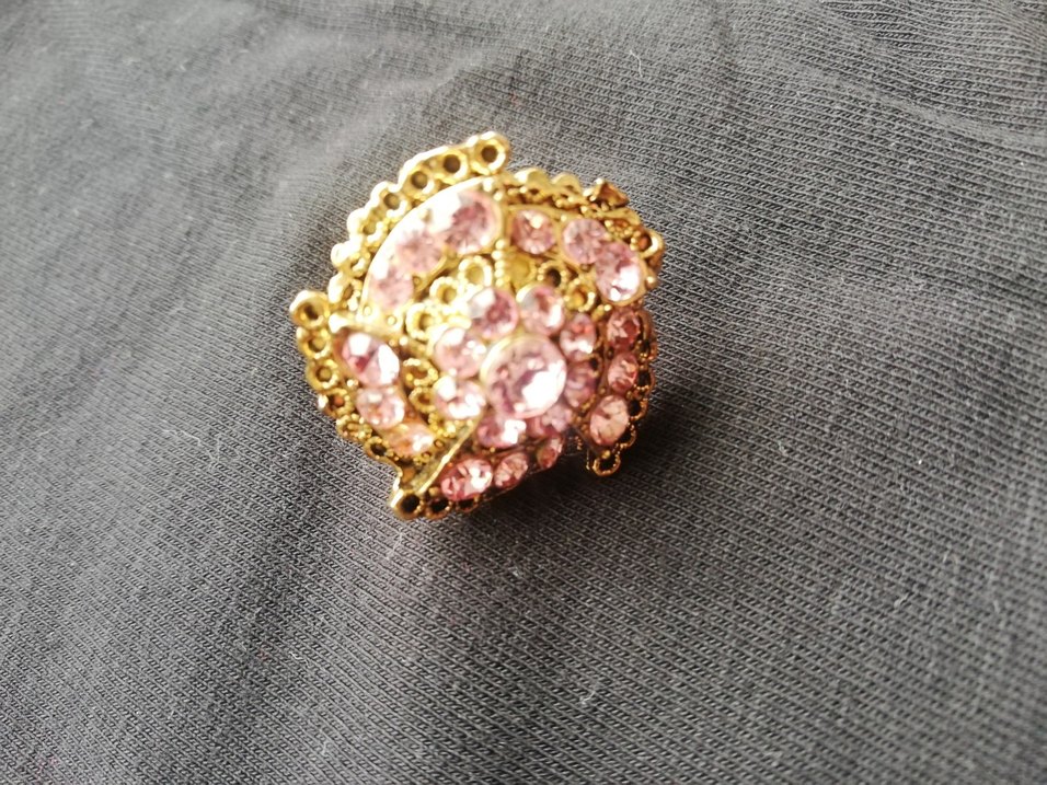 Pembe Payetli İşlemeli Kadın Yüzük - Görsel 2