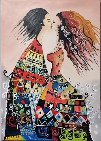 YAĞLI BOYA TABLO ÖPÜCÜK - Görsel 6