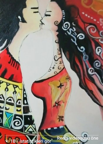 YAĞLI BOYA TABLO ÖPÜCÜK - Görsel 5