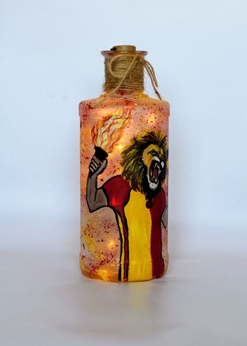 Galatasaray temalı ışıklı cam şişe - Görsel 7