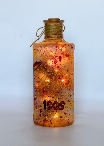 Galatasaray temalı ışıklı cam şişe - Görsel 6