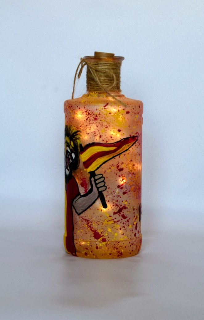 Galatasaray temalı ışıklı cam şişe - Görsel 5