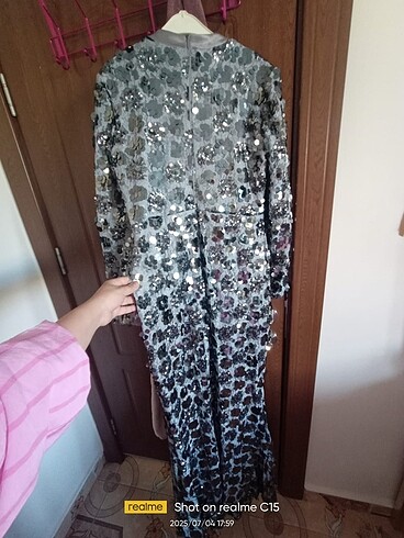 38 Beden gri Renk Armine elbise