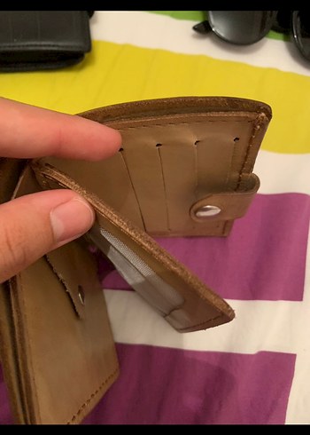 Deri Bej Erkek Cüzdanı - Görsel 4